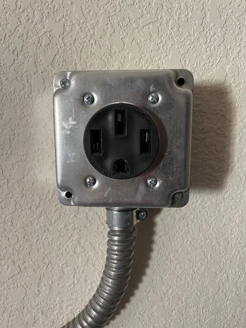 NEMA 14-50 outlet installed for Smart Home Electrical in Highland Acres